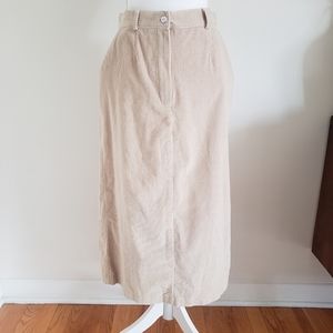 Jantzen Beige Corduroy Midi Skirt